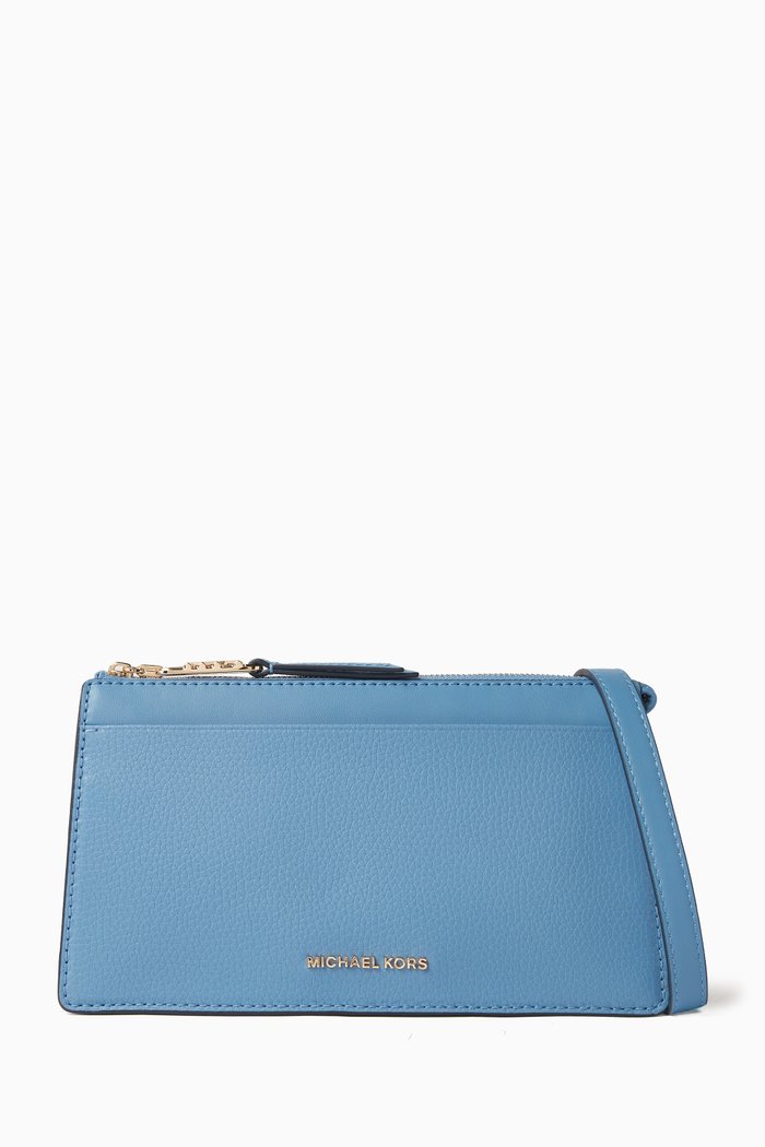 

Large Empire Crossbody Bag in Smooth Leather, Blue