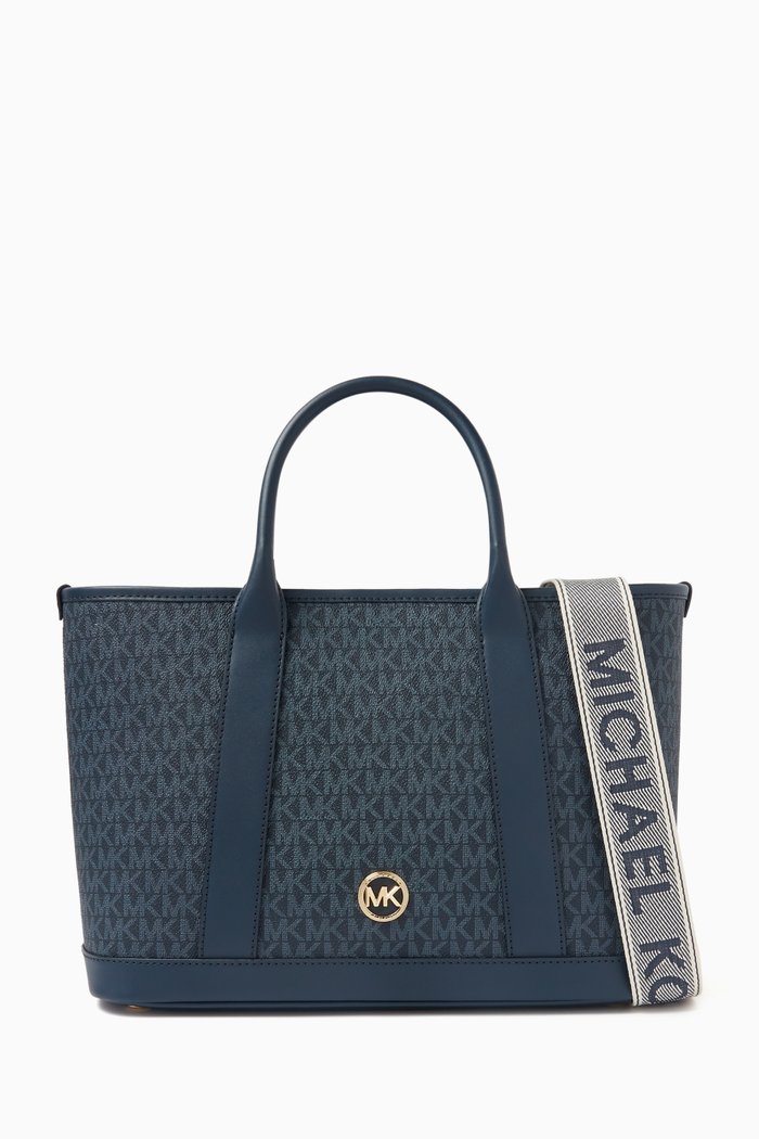 

Medium Luisa Satchel Bag in Logo Canvas, Blue