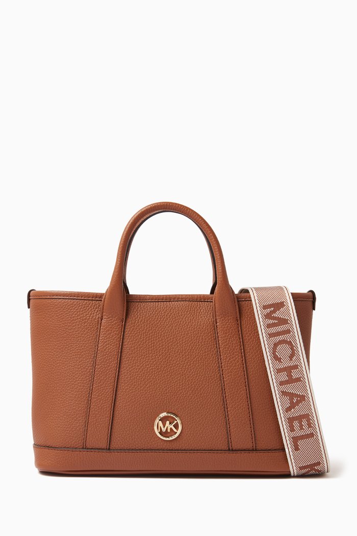 

Small Luisa Tote Bag in Leather, Brown