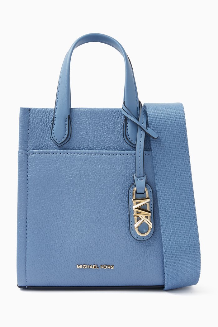 

XS Gigi Tote Bag in Pebbled Leather, Blue