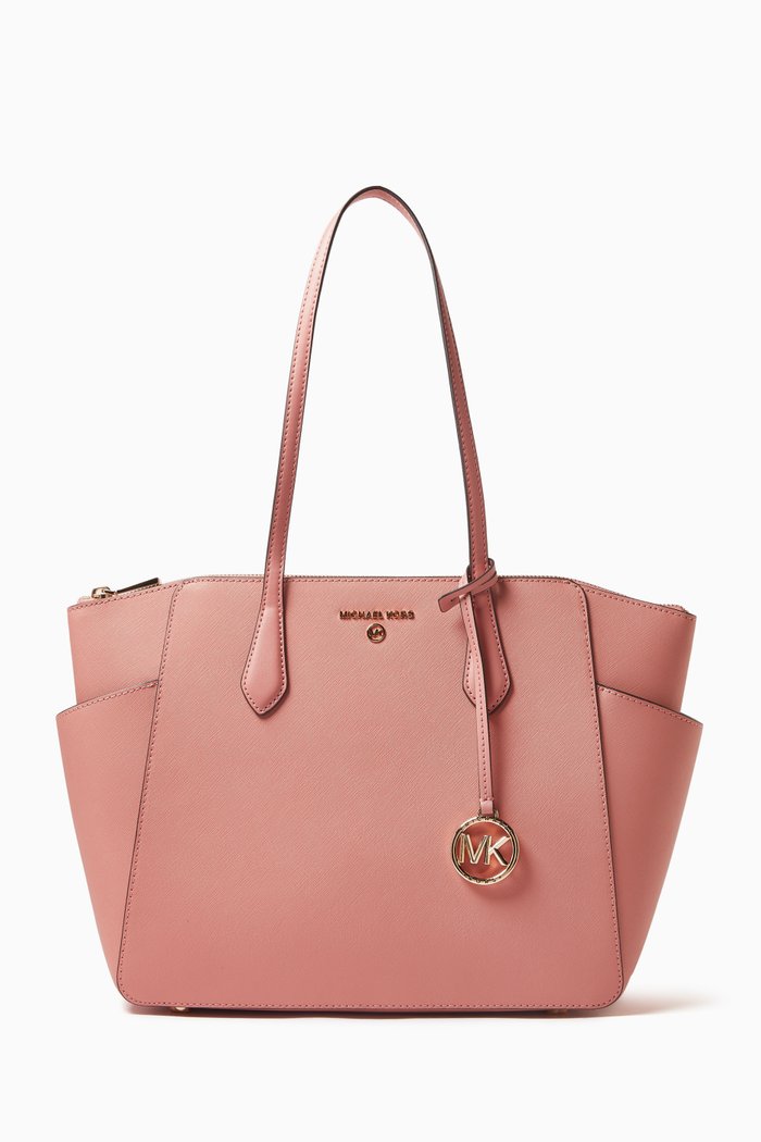 

Medium Marilyn Tote Bag in Saffiano Leather, Pink