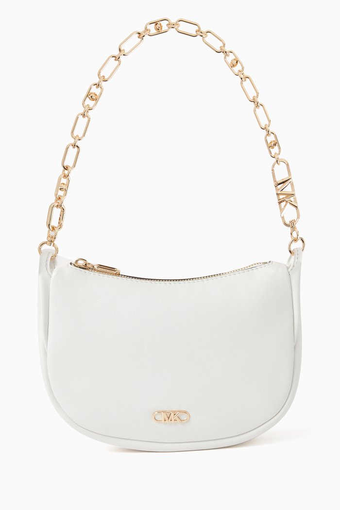 

Small Kendall Shoulder Bag in Leather, White