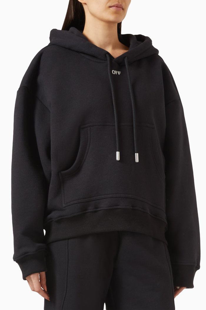 

Off Stamp Hoodie in Cotton-fleece, Black