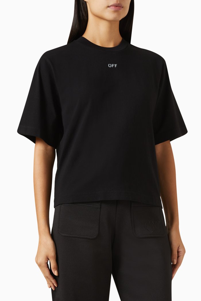 

Embroidered Arrow T-Shirt in Cotton, Black