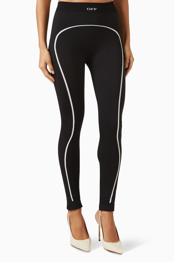 

Stamp Logo Seamless Leggings, Black