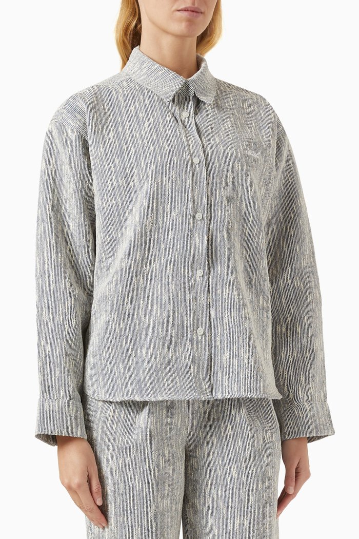 

Oversized Roanne Shirt in Boucle, Grey