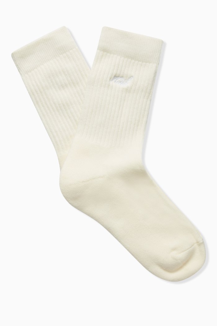 

Script Classic Crew Socks in Cotton-blend, Neutral