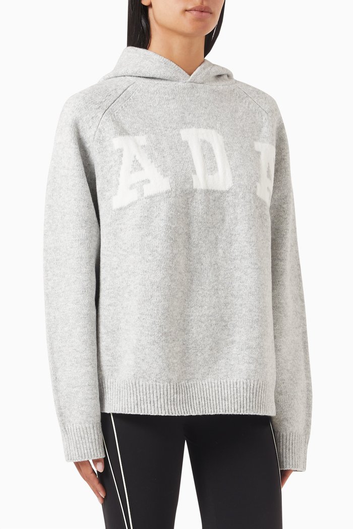 ADA Oversized Hoodie in Cotton-knit, Grey