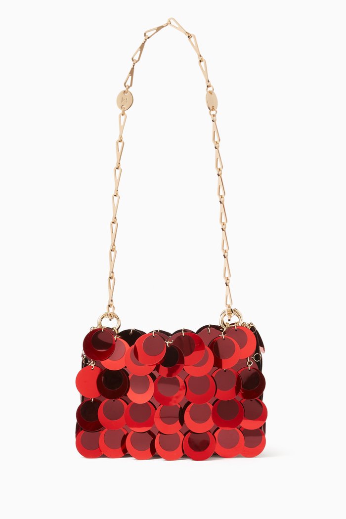 

Small Sac A Main Shoulder Bag in Sequins, Red
