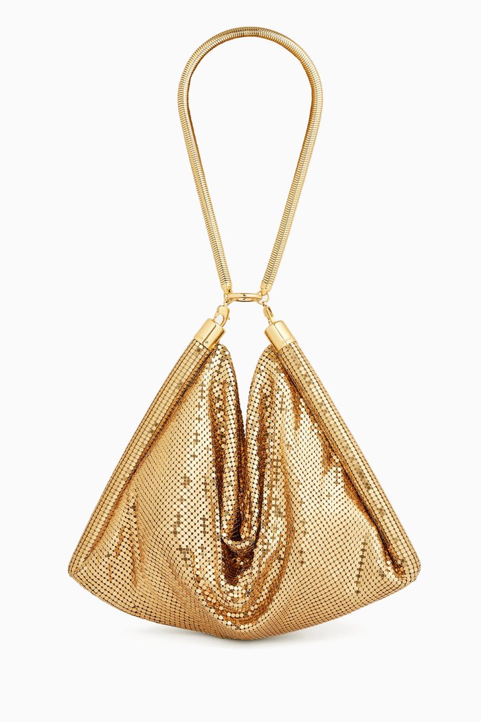 

Pixel Tube Shoulder Bag in Aluminum, Gold