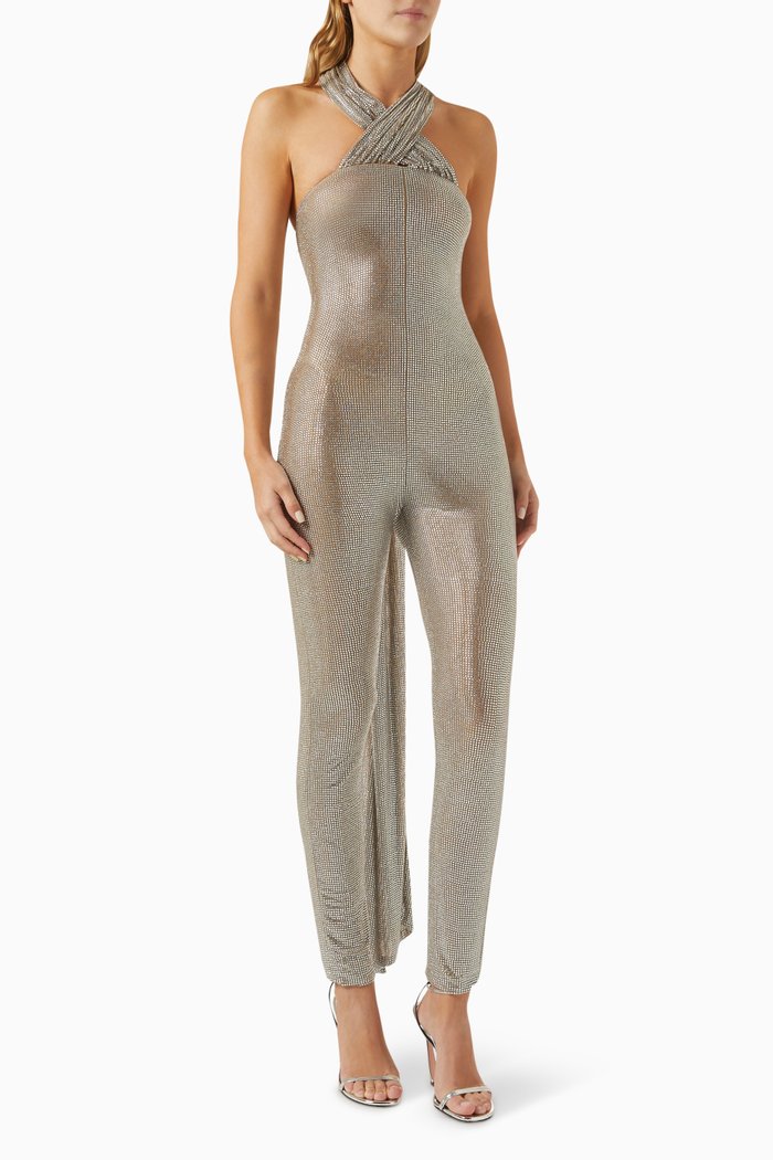 

Crystal-embellished Jumpsuit, Silver