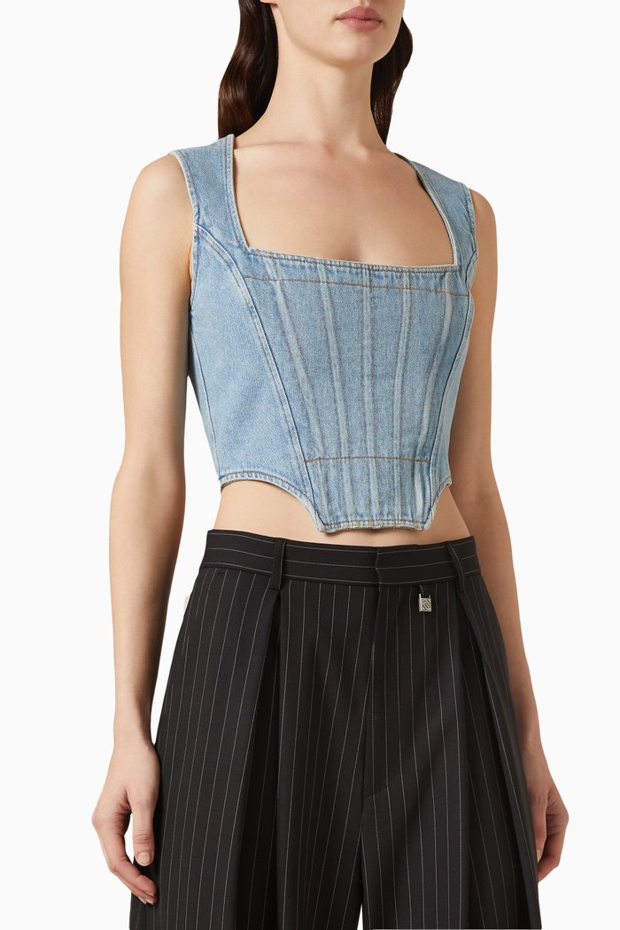 

Corset Top in Denim, Blue