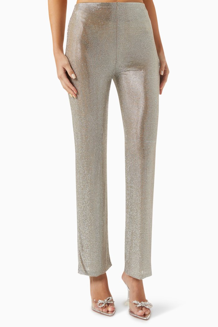 

Rhinestone-embellished Pants, Silver