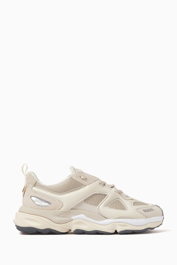 

Satellite Runner Sneakers in Leather and Mesh, Neutral