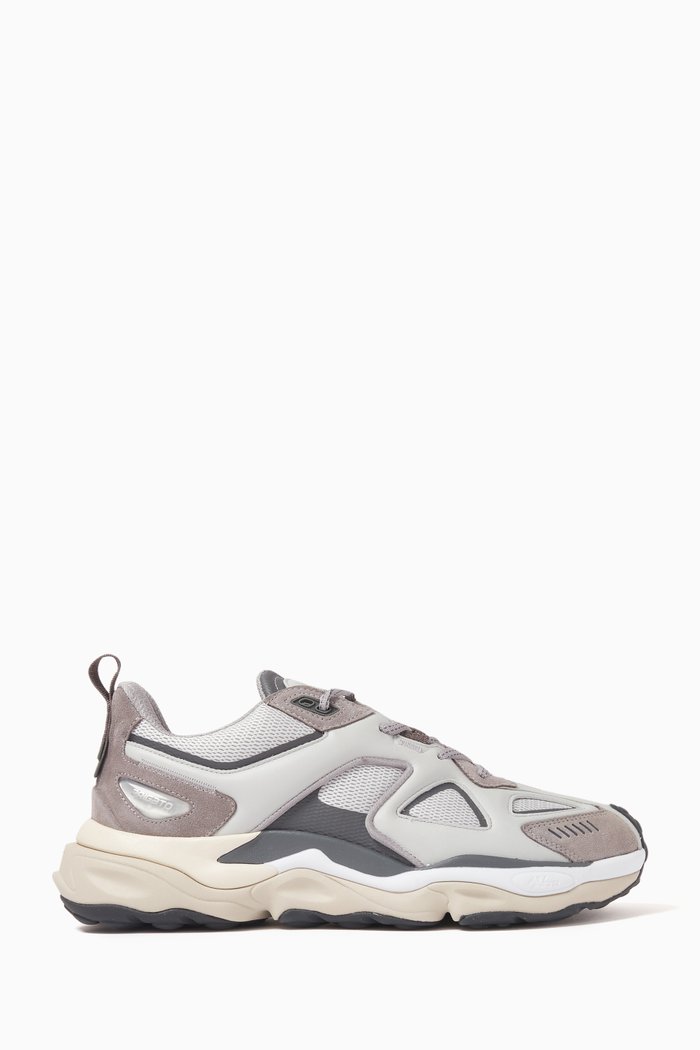 

Satellite Runner Sneakers in Leather and Mesh, Grey