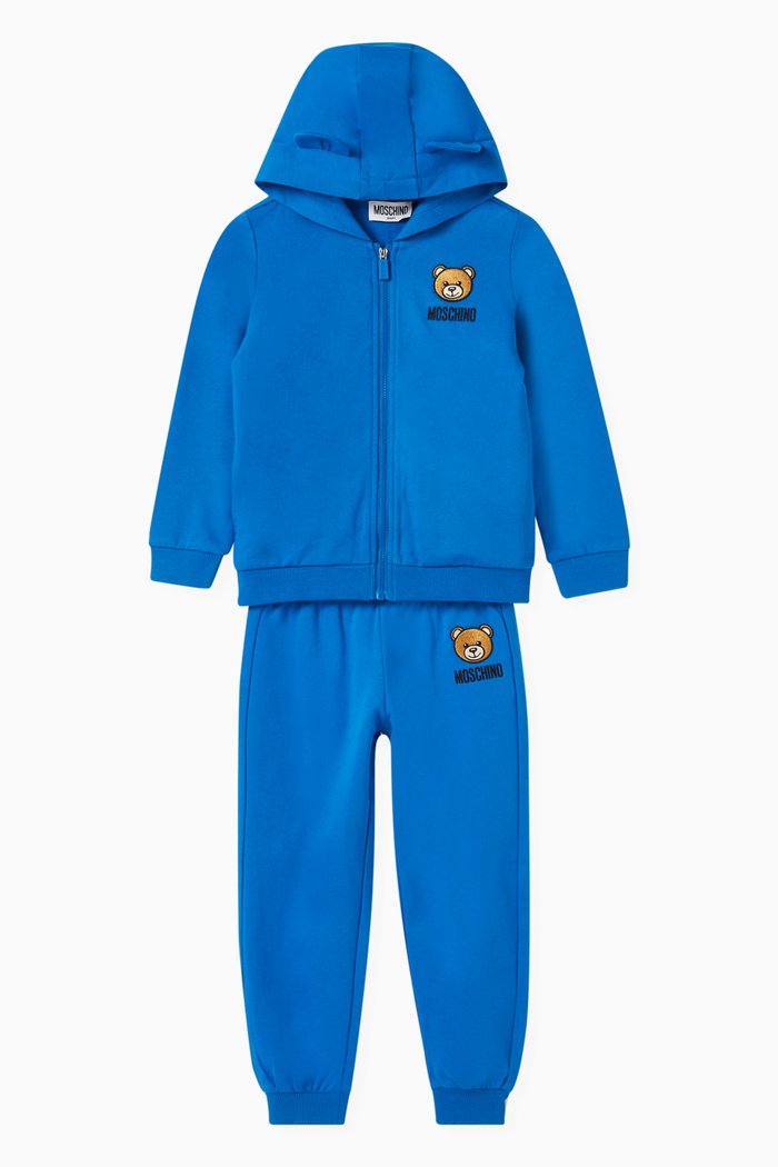 

Teddy Bear Tracksuit Set in Cotton, Blue