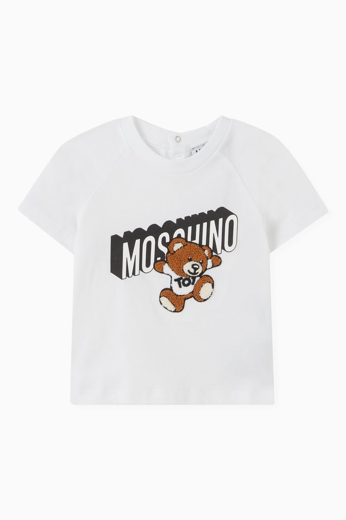 

Teddy Bear Print Shirt in Cotton, White