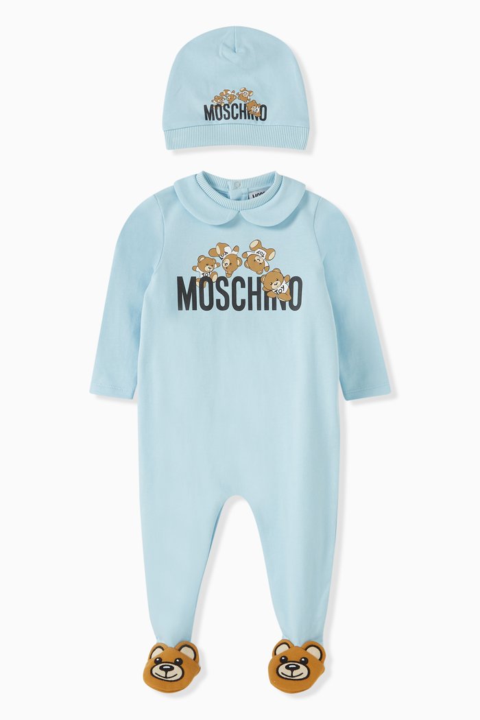 

Teddy Bear Pyjama Set in Cotton, Blue
