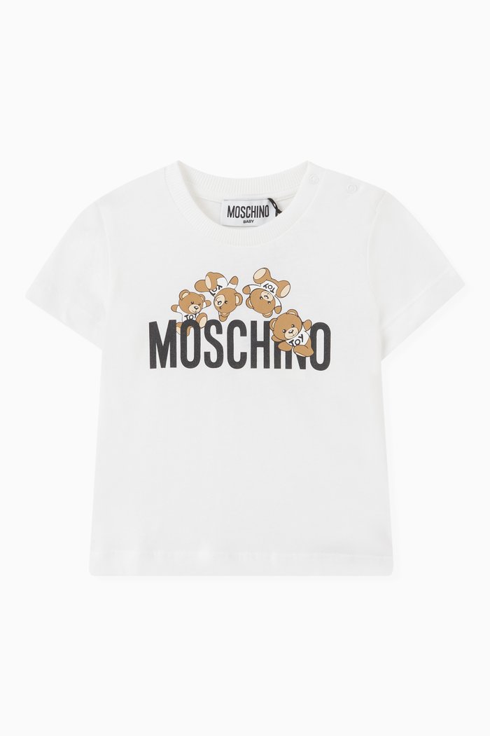 

Teddy Bear Print T-Shirt in Cotton, White