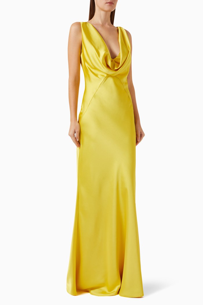 

Arzigliano Cowl-neck Dress in Polyester, Yellow