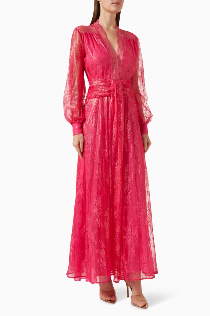 Dianella Maxi Dress in Polyamide, Pink