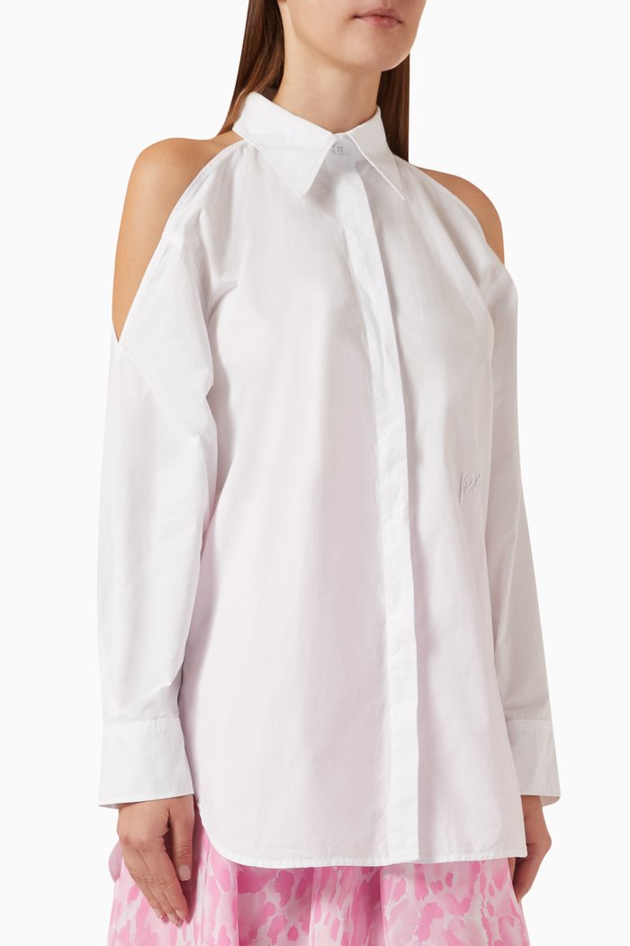 

Canterno Cut-out Shirt in Cotton, White
