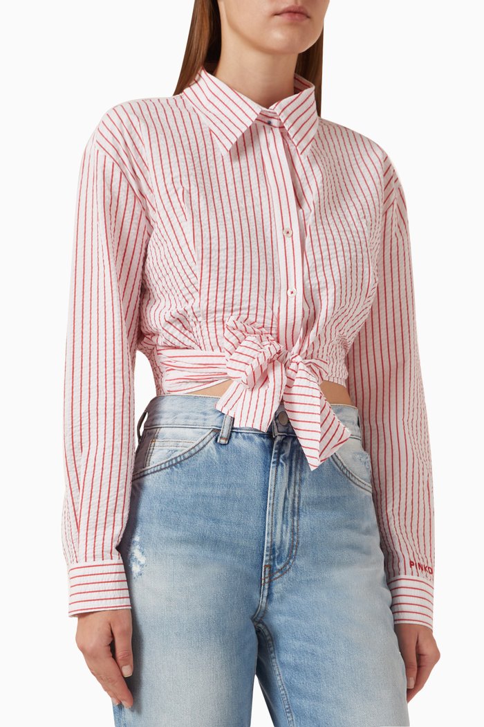 

Camene Crop Shirt in Cotton, White