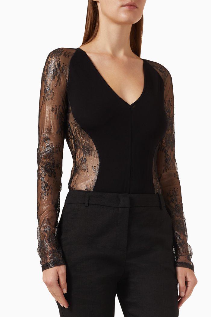 

Tancredi Bodysuit in Viscose, Black