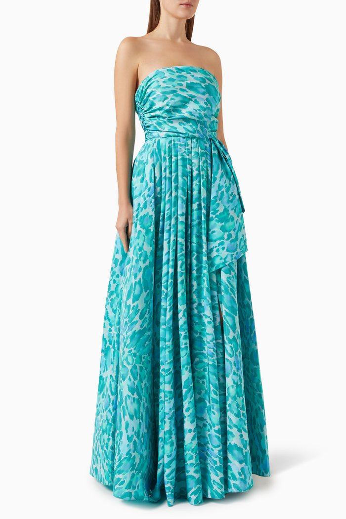 

Ciliegia Abito Maxi Dress in Taffeta, Multicolour