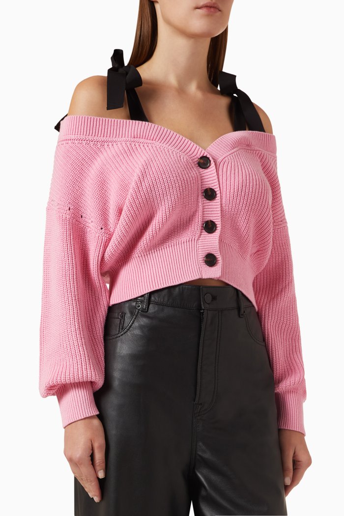 

Olmo Ribbon-detail Cardigan in Cotton, Pink