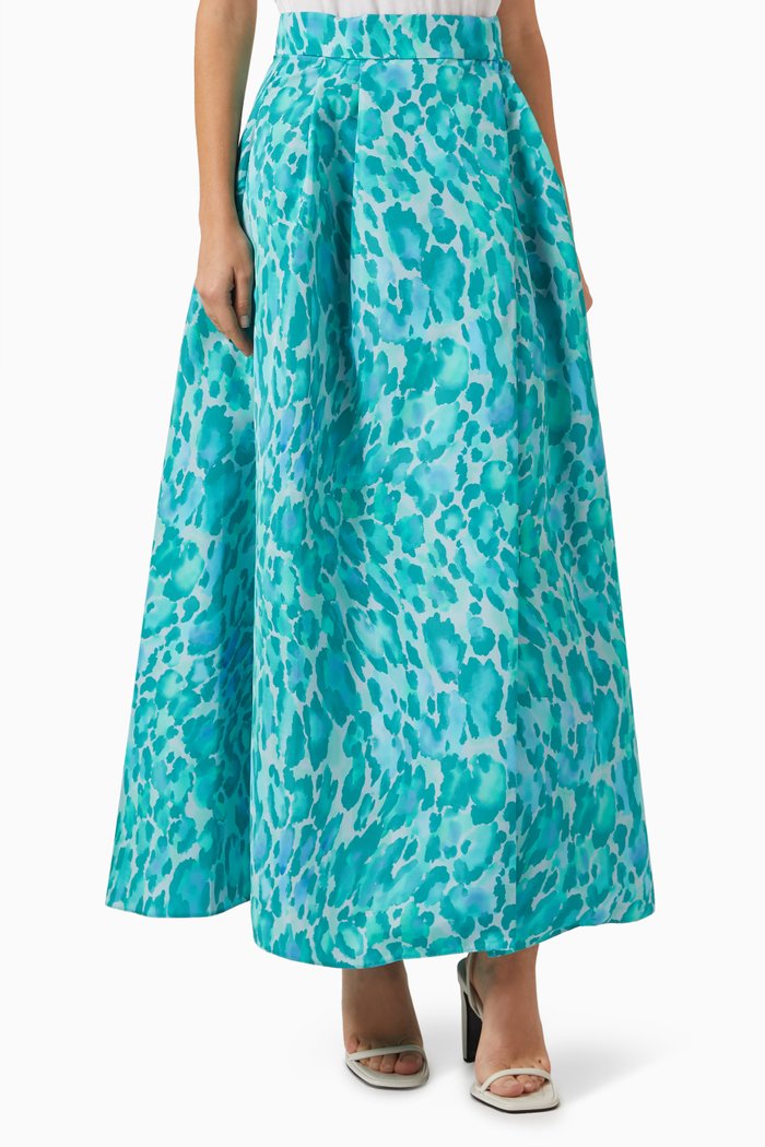 

Propenso Wrap-front Maxi Skirt in Taffeta, Multicolour