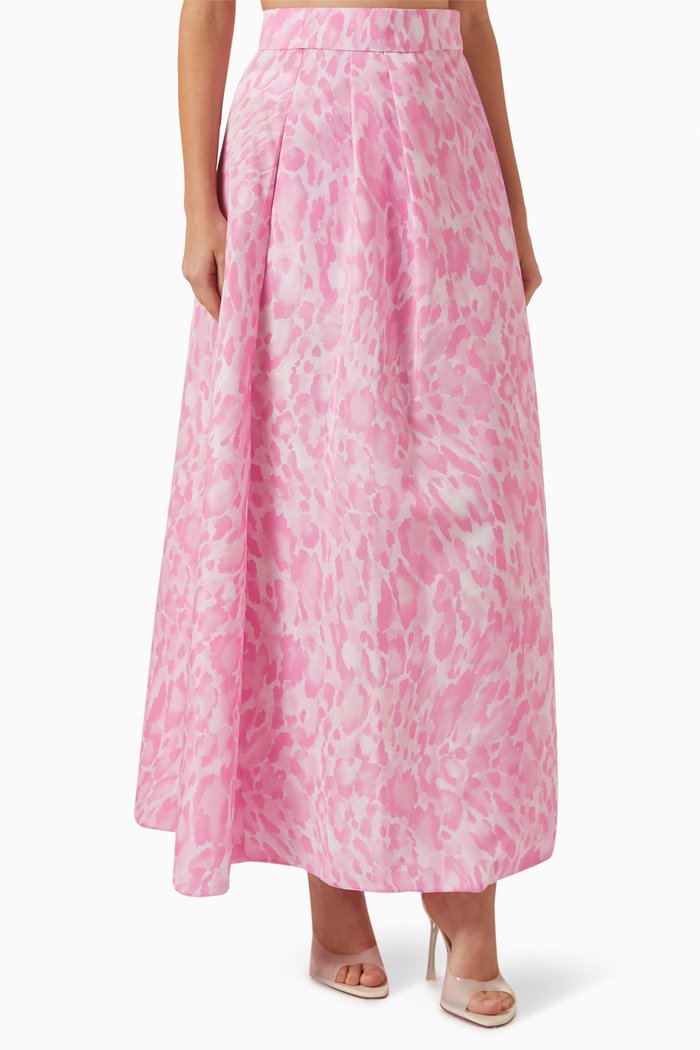 

Propenso Wrap-front Maxi Skirt in Taffeta, Pink