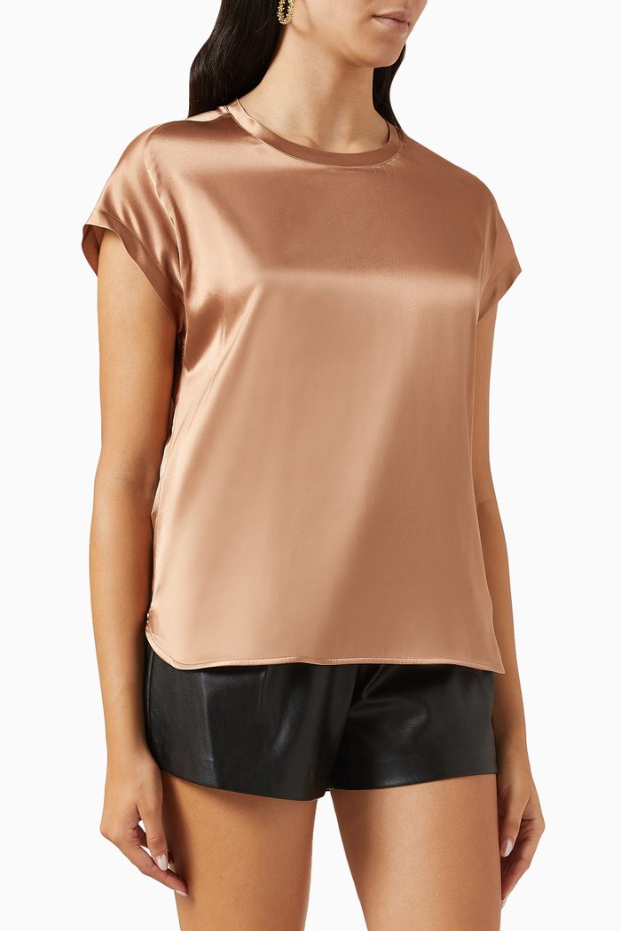 

Farida Top in Stretch Silk-satin, Pink