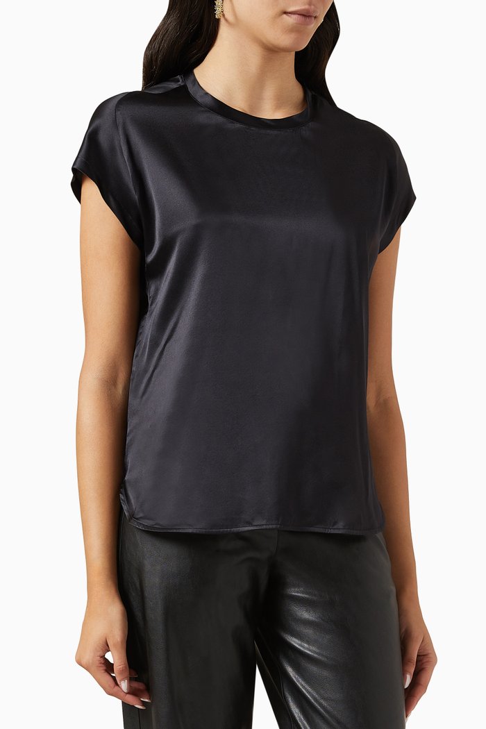 

Farida Top in Stretch Silk-satin, Black