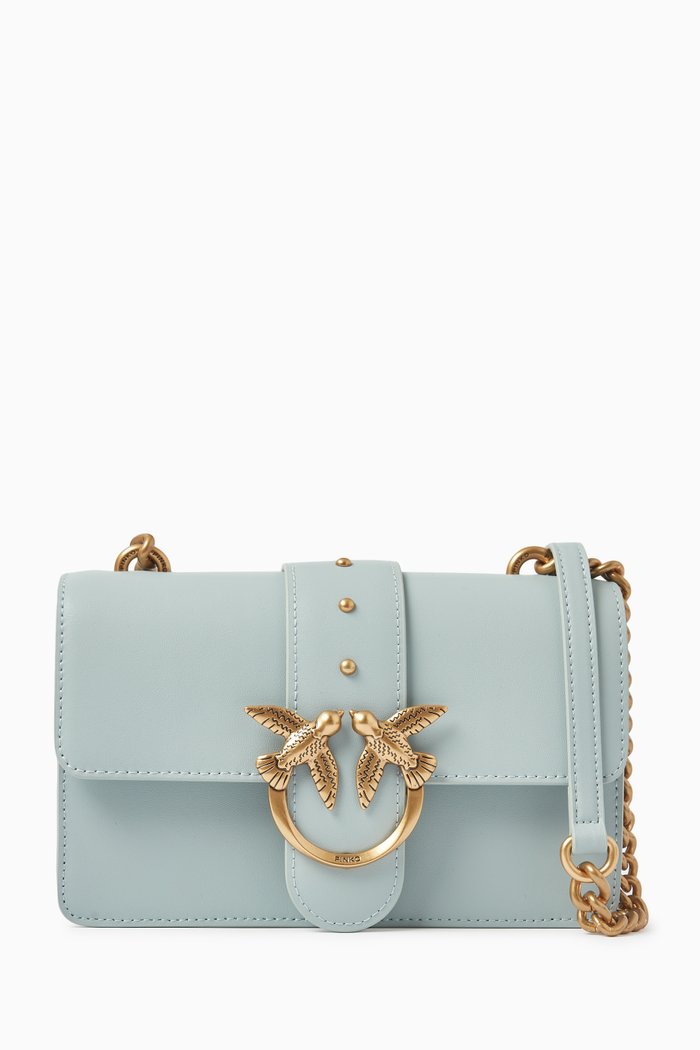 

Mini Love One Crossbody Bag in Smooth Leather, Grey