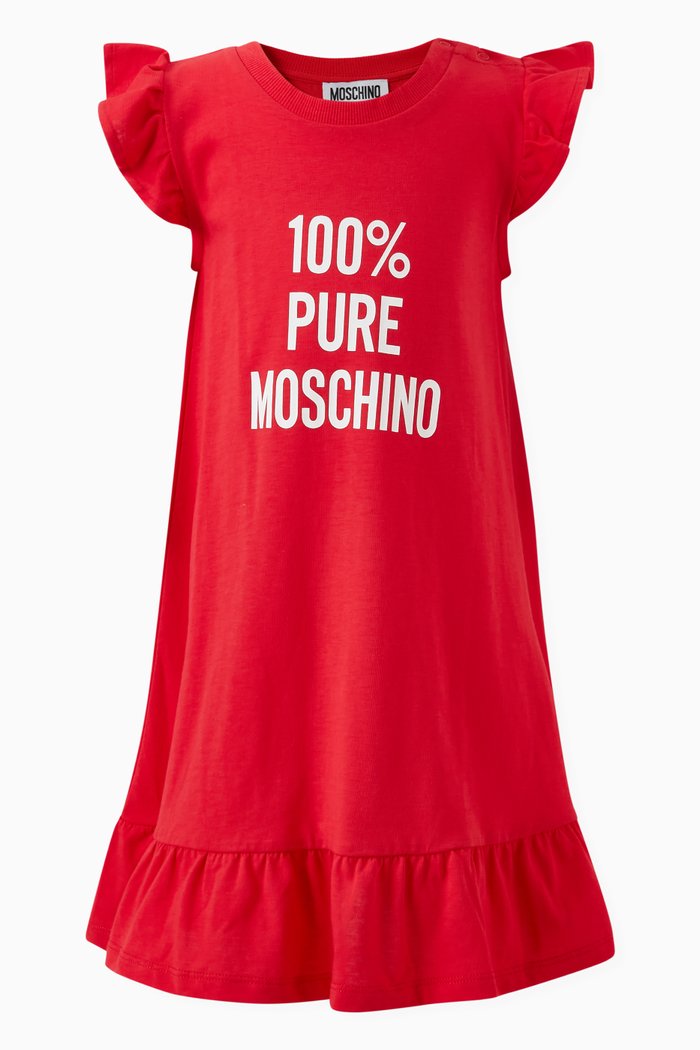 

Abstract Print Dress in Cotton, Red