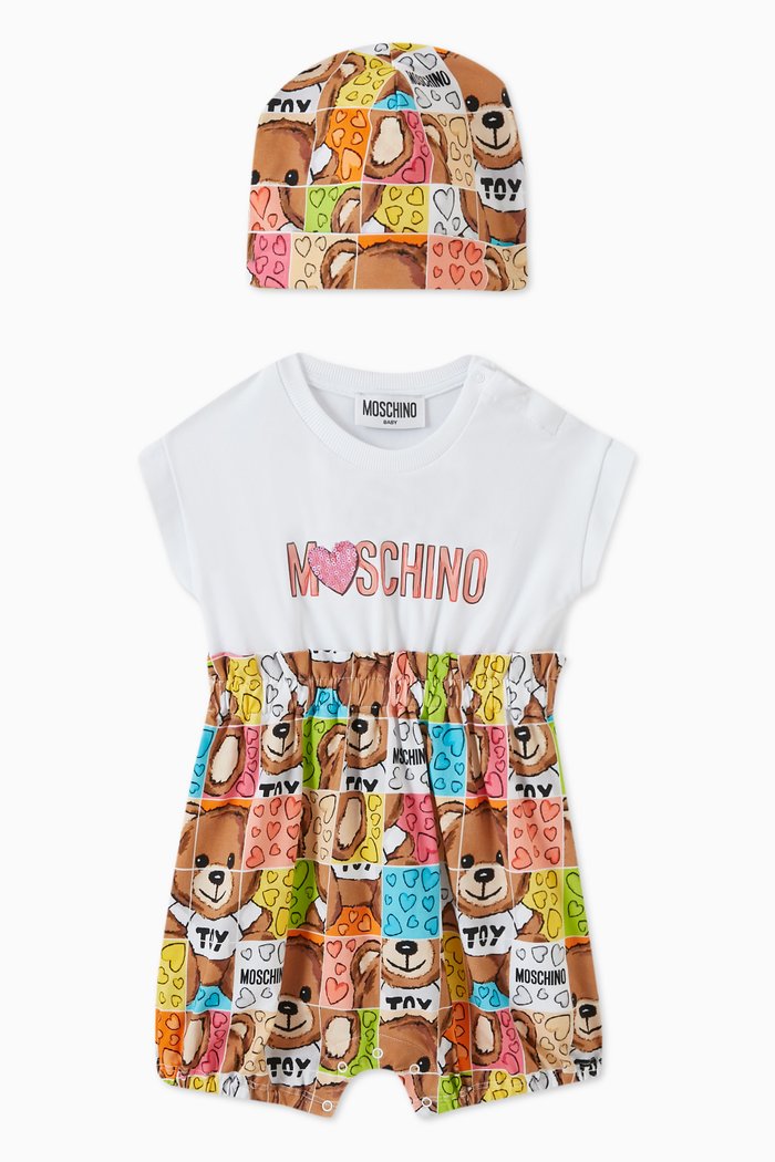 

Printed Romper Set in Stretch Cotton, White