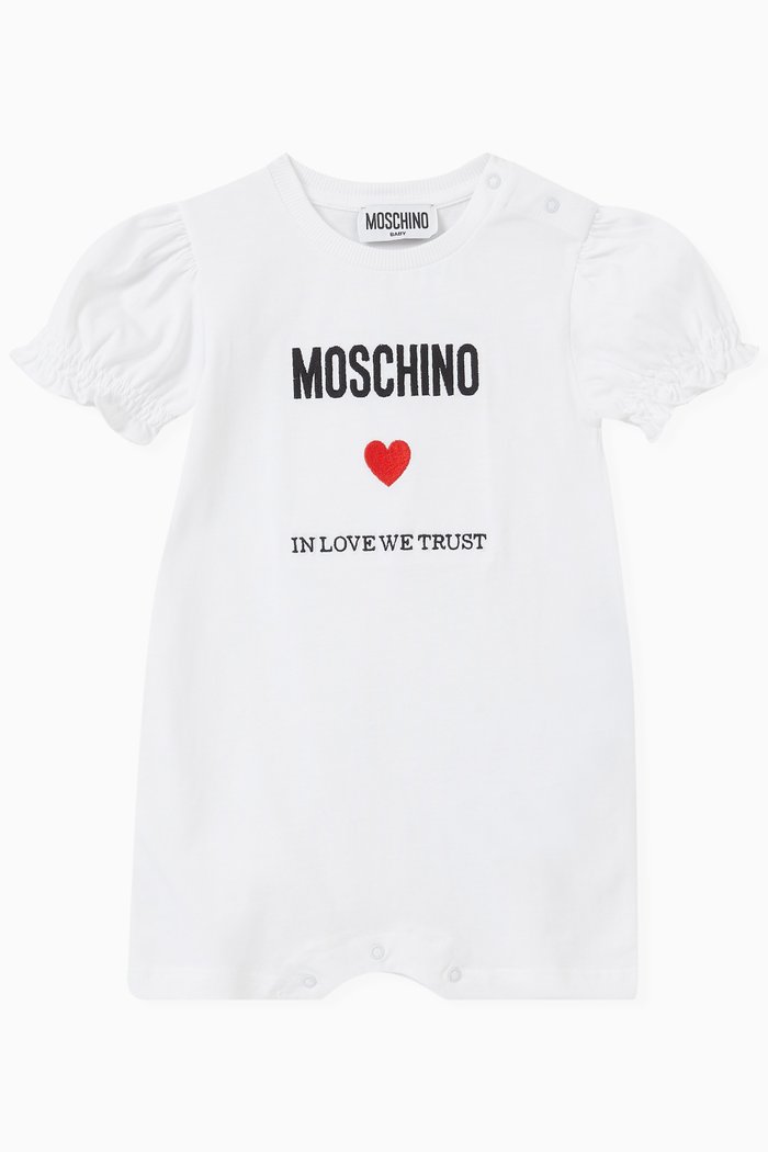 

Logo Romper in Cotton, White