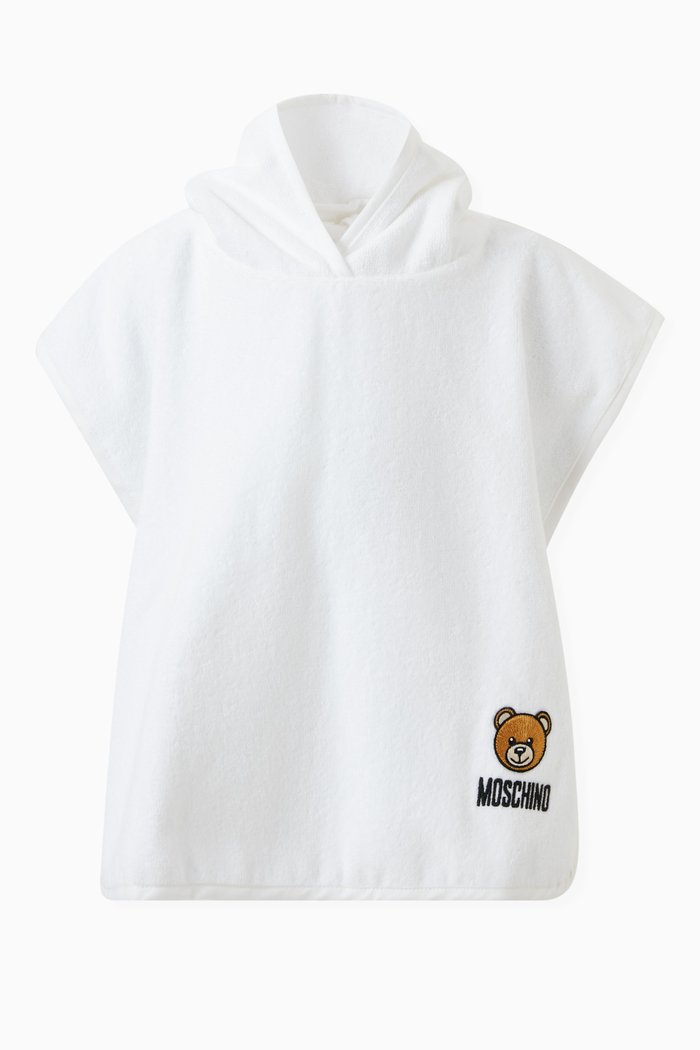 

Embroidered Teddy Bathrobe in Cotton, White