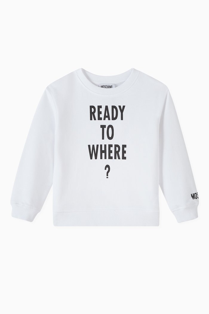 

Slogan-print Sweatshirt in Cotton, White