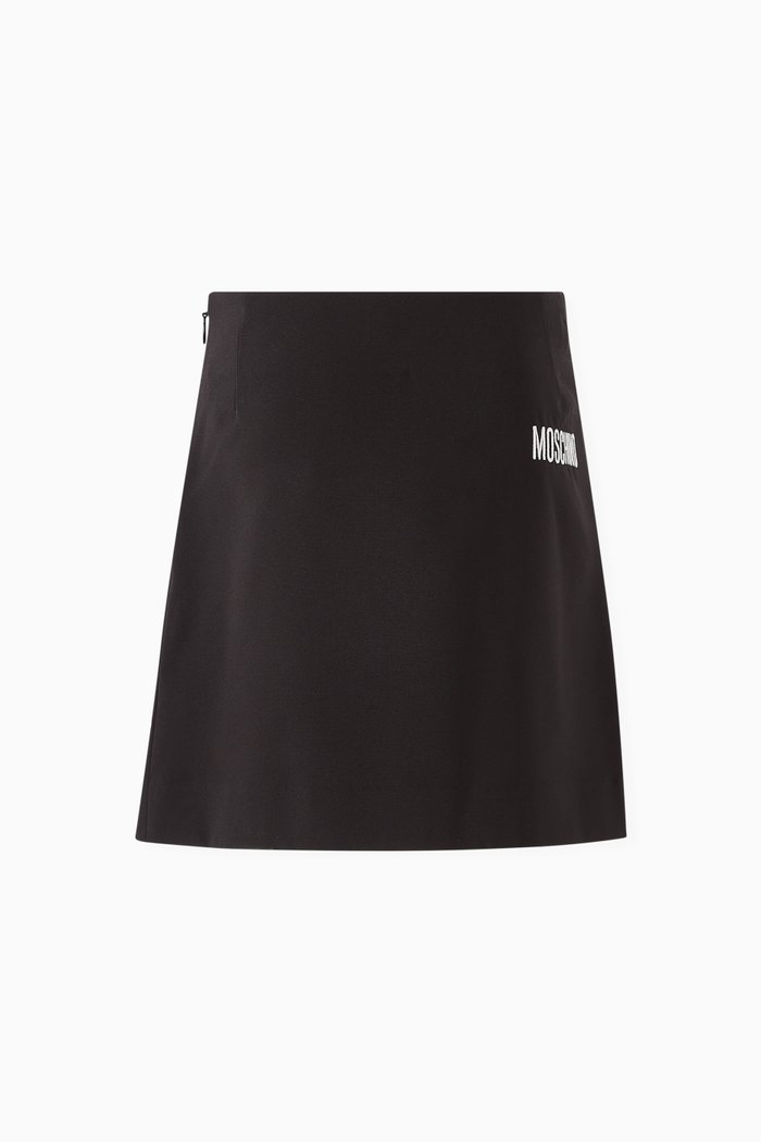 

Logo-embroidered Skirt in Jersey, Black