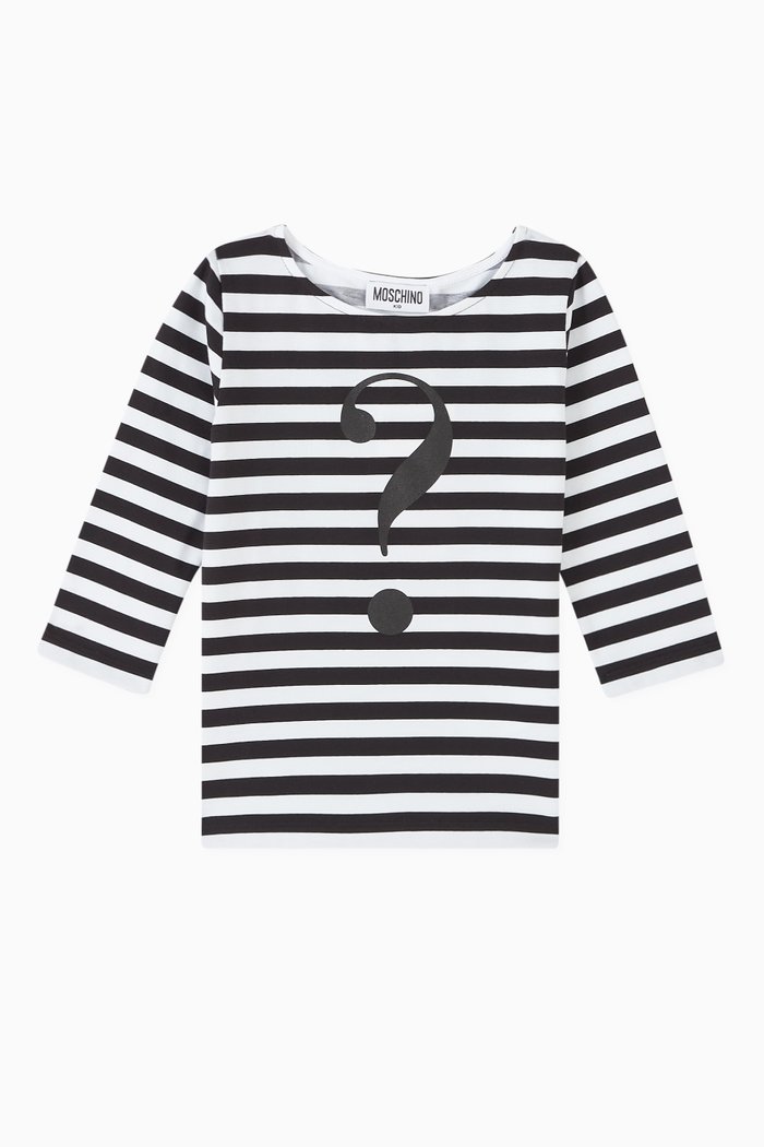 

House Symbols Striped T-shirt in Cotton Jersey, White