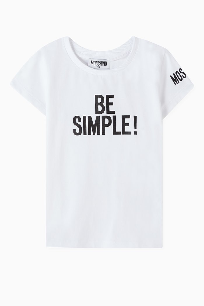 

Slogan-print T-shirt in Cotton Jersey, White