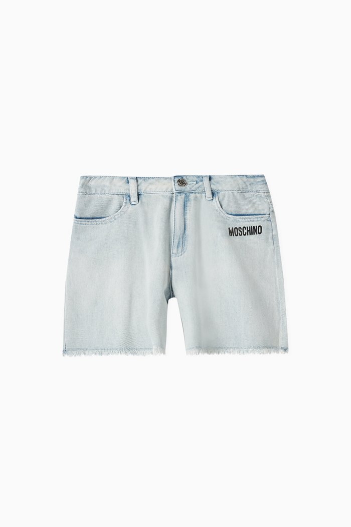 

Fringe-edge Shorts in Cotton-denim, Blue