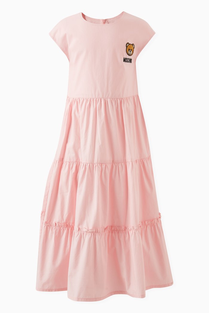 

Teddy-patch Dress in Cotton, Pink