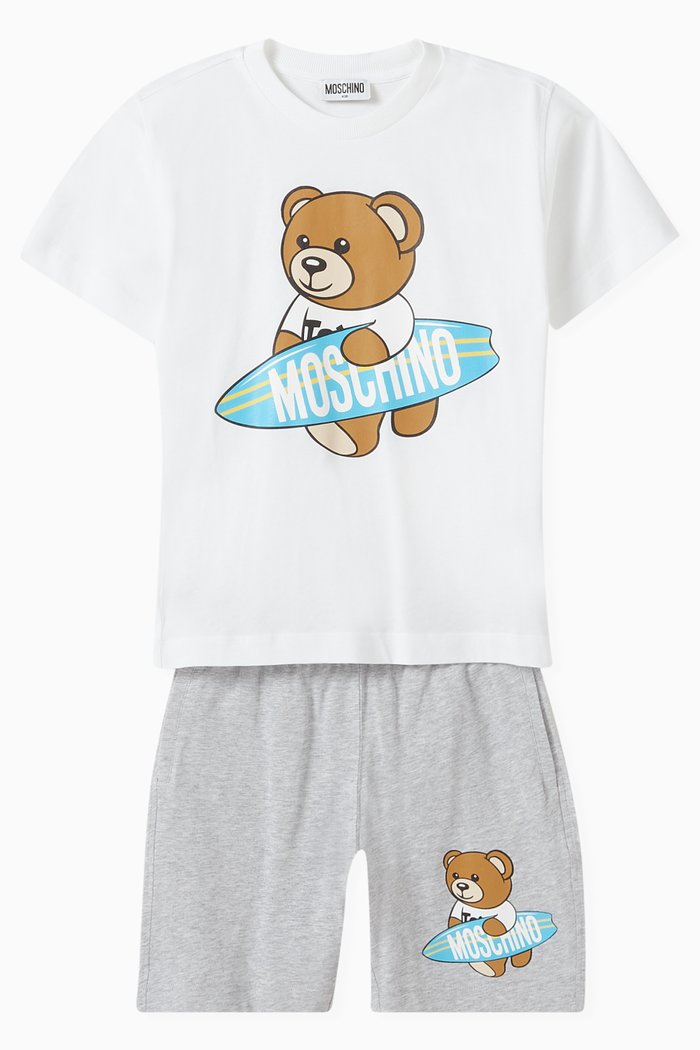 

Teddy Bear T-shirt & Shorts Set in Cotton, White