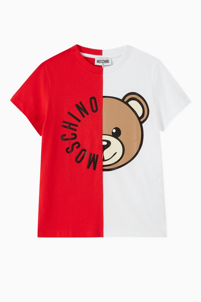 

Two-tone Teddy Bear T-shirt in Cotton, Red