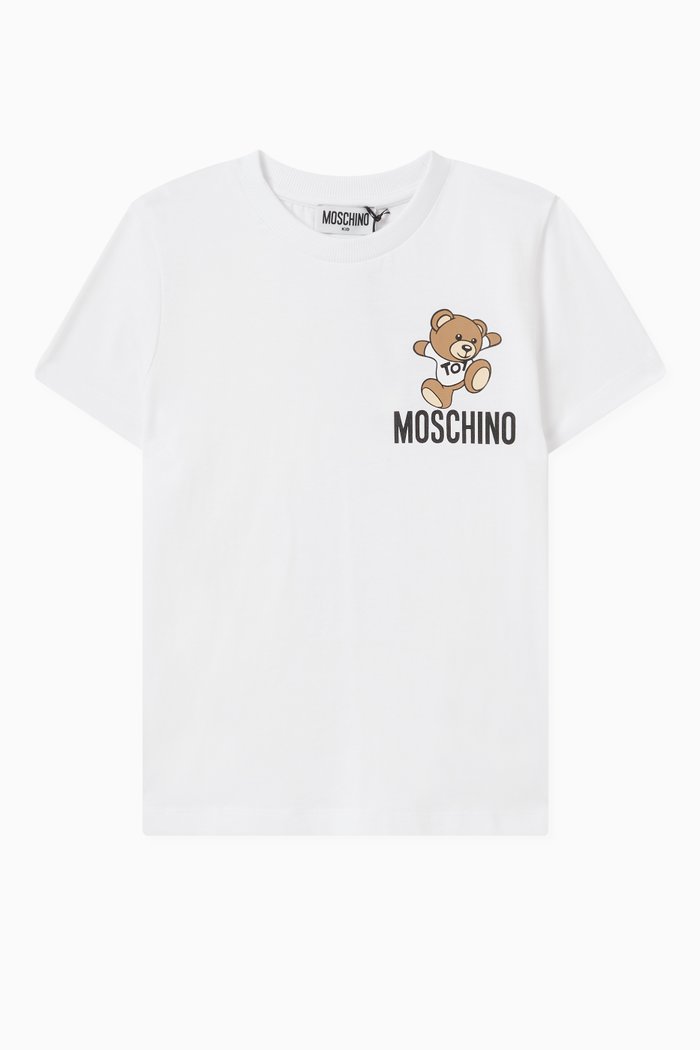 

Signature Teddy Bear Print T-Shirt in Cotton, White