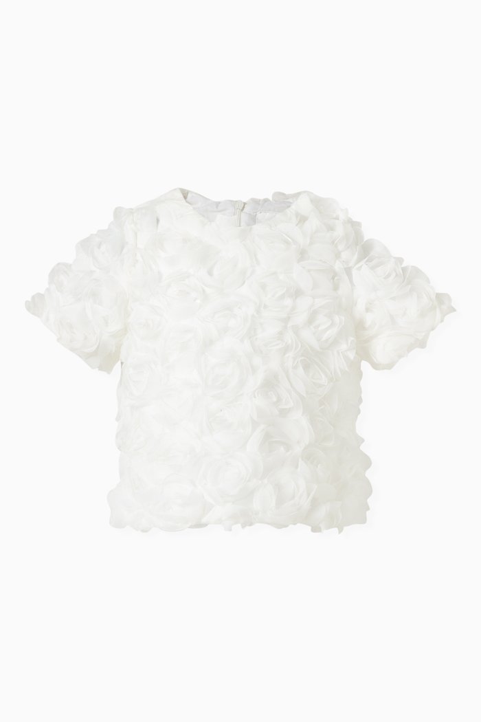 

Embellished Short-sleeve Top, White