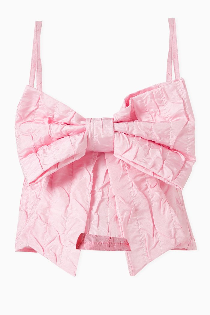 

Sleeveless Top with Structured Bow, Pink